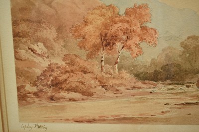 Lot 921 - Attributed to Copley Fielding (1787-1855) watercolour - River Landscape, inscribed to mount, 15.5cm x 23cm, in glazed gilt frame