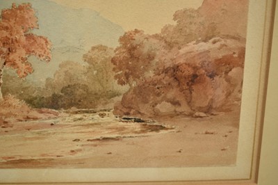Lot 921 - Attributed to Copley Fielding (1787-1855) watercolour - River Landscape, inscribed to mount, 15.5cm x 23cm, in glazed gilt frame