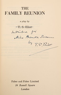 Lot 714 - T. S. Eliot, The Family Reunion, fifth impression, signed by the author