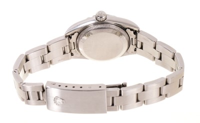 Lot 582 - Ladies Rolex Oyster Perpetual stainless steel wristwatch, boxed with papers
