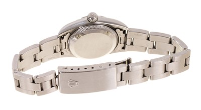 Lot 582 - Ladies Rolex Oyster Perpetual stainless steel wristwatch, boxed with papers
