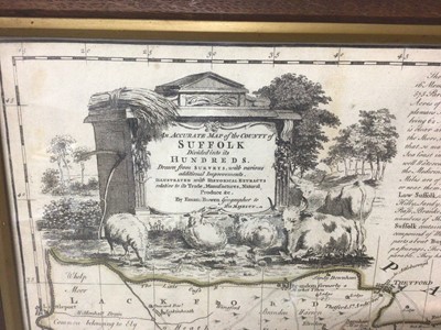 Lot 896 - Emanuel Bowen 18th century engraved map of Suffolk