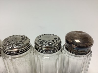 Lot 11 - Collection of Victorian and later, silver topped toiletry bottles and other items