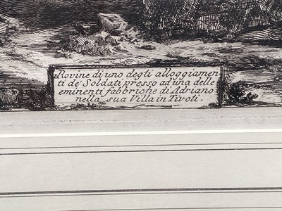 Lot 19 - After Giovanni Piranesi (1720-1778) engraving - Hadrian's Villa, 47cm x 66cm, in glazed frame