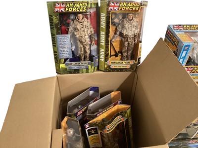 Lot 241 - H.M.Armed Forces 10" scale action figures, plus Jackal M.W.M.I.K., Artic Mission Skidoo Patrol Set, Light Field Guns & Weapons & equipment Sets