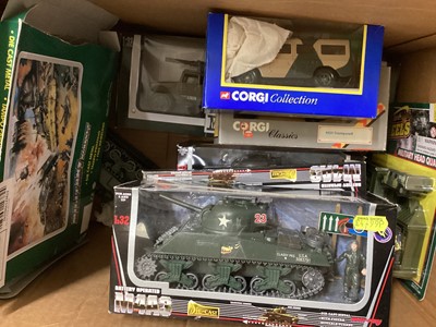 Lot 243 - Selection of diecast & other military vehicles and aircraft (7 boxes)