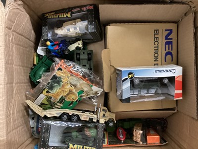 Lot 243 - Selection of diecast & other military vehicles and aircraft (7 boxes)