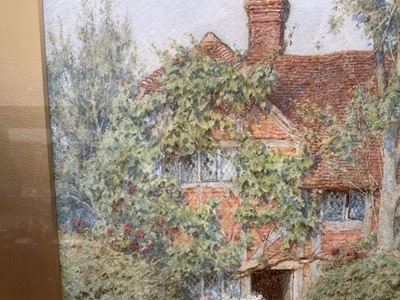 Lot 1444 - Helen Allingham (1848-1926) watercolour - 'At a Cottage Door, West Horsley', signed, 34cm x 28cm, in original gilt frame