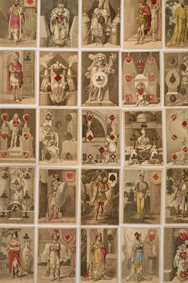 Lot 907 - Rare complete set of 52 Rudolph Ackermann transformation playing cards, circa 1819