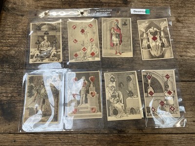 Lot 907 - Rare complete set of 52 Rudolph Ackermann transformation playing cards, circa 1819