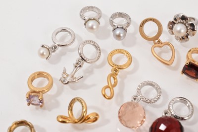 Lot 78 - Collection of silver and gem-set charms to include Jennifer Lopez 'J Lo' Collection 'Endless' charms, Christina charms, etc (approximately 28)