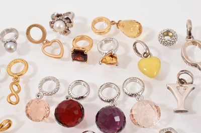 Lot 78 - Collection of silver and gem-set charms to include Jennifer Lopez 'J Lo' Collection 'Endless' charms, Christina charms, etc (approximately 28)