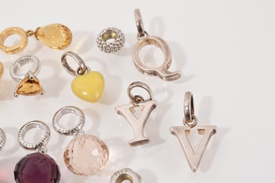 Lot 78 - Collection of silver and gem-set charms to include Jennifer Lopez 'J Lo' Collection 'Endless' charms, Christina charms, etc (approximately 28)