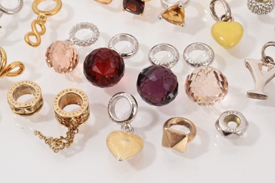 Lot 78 - Collection of silver and gem-set charms to include Jennifer Lopez 'J Lo' Collection 'Endless' charms, Christina charms, etc (approximately 28)