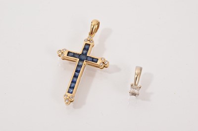 Lot 73 - Five gold and gem set brooches and two 18ct gold pendants