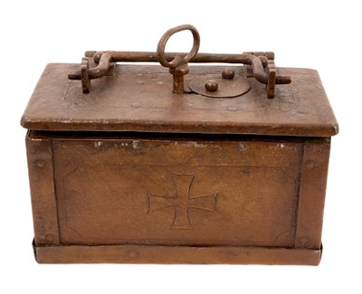 Lot 969 - 18th century iron strong box