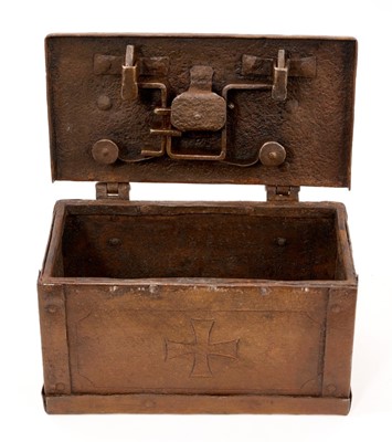 Lot 969 - 18th century iron strong box