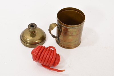 Lot 972 - George III brass wax Jack and a brass tinder box