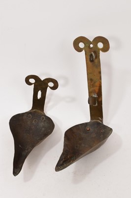 Lot 993 - Mid 18th century Scottish sheet brass double valve cruise lamp