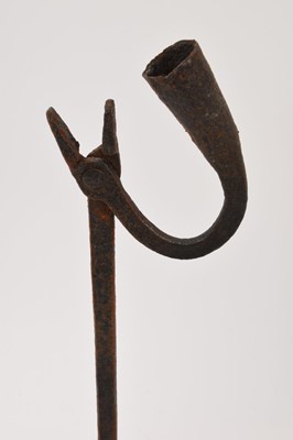 Lot 986 - Mid to late 18th century Irish wrought iron table rushnip
