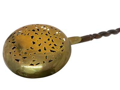 Lot 1001 - 17th / 18th century brass warming pan