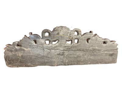 Lot 966 - 17th century carved oak pediment