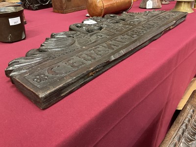 Lot 966 - 17th century carved oak pediment