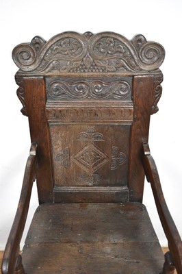 Lot 1540 - Charles II oak wainscot chair
