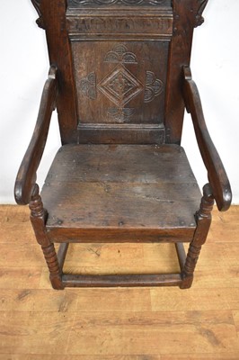Lot 1540 - Charles II oak wainscot chair