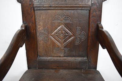 Lot 1540 - Charles II oak wainscot chair