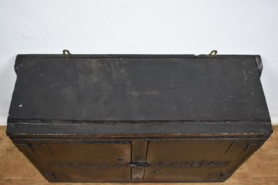 Lot 1532 - Rare Charles II oak two door mural cupboard