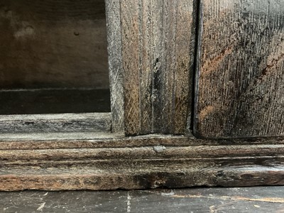 Lot 1532 - Rare Charles II oak two door mural cupboard