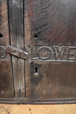 Lot 1532 - Rare Charles II oak two door mural cupboard