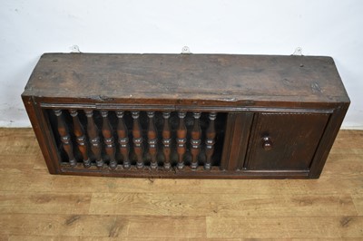 Lot 1533 - 17th century style oak and fruitwood mural cupboard
