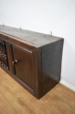 Lot 1533 - 17th century style oak and fruitwood mural cupboard