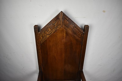 Lot 1537 - Mediaeval revival oak throne chair