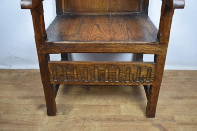 Lot 1537 - Mediaeval revival oak throne chair