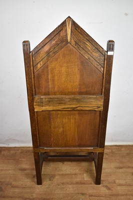 Lot 1537 - Mediaeval revival oak throne chair