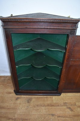 Lot 1538 - George III oak corner cupboard