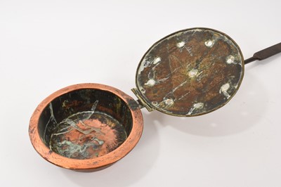 Lot 989 - Brass and copper chestnut roaster Ex. Bonhams, The Caspall Collection, 1st October 2014, lot 117.
