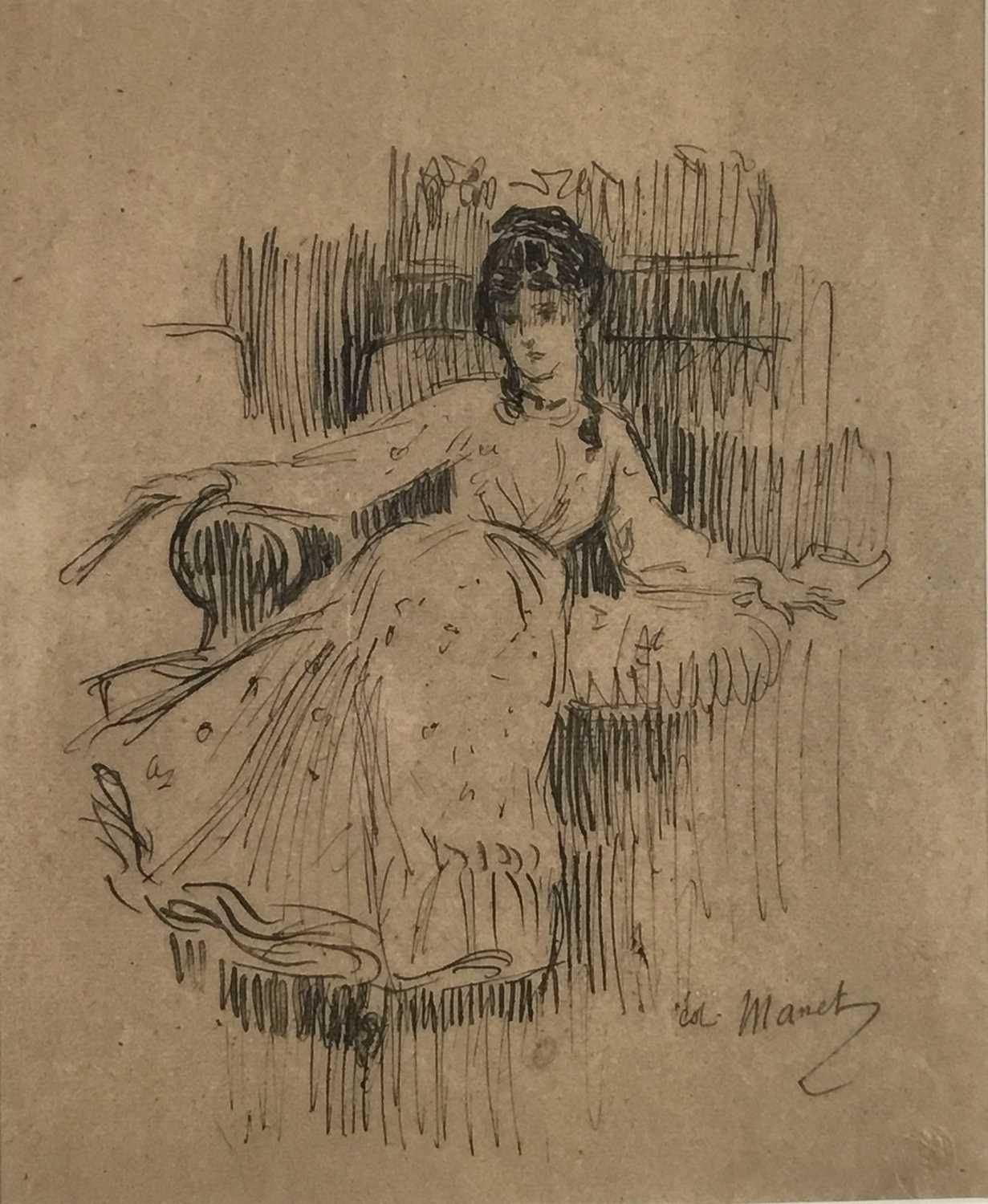 Lot 57 - Edouard Manet, lithographic print of Berthe Morisot with blind stamp