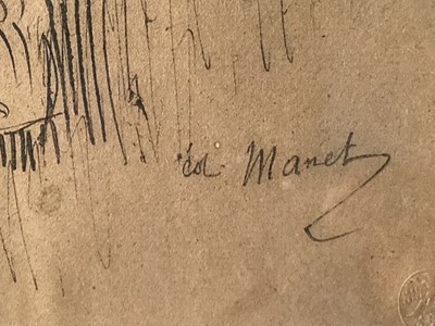 Lot 57 - Edouard Manet, lithographic print of Berthe Morisot with blind stamp