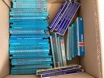 Lot 1904 - Peco Streamline N Gauge medium radius turnout points, in packaging, Code 55 (x35) & others (1 box)