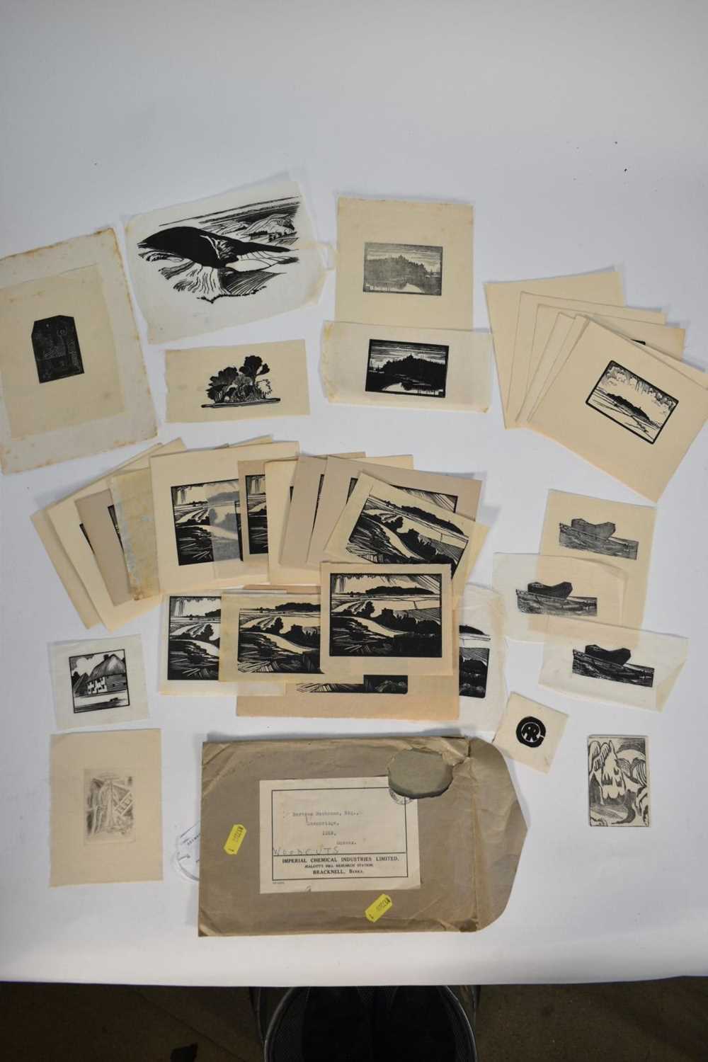 Lot 152 - Bertram Buchanan (b. 1881) collection of woodcut prints, unframed