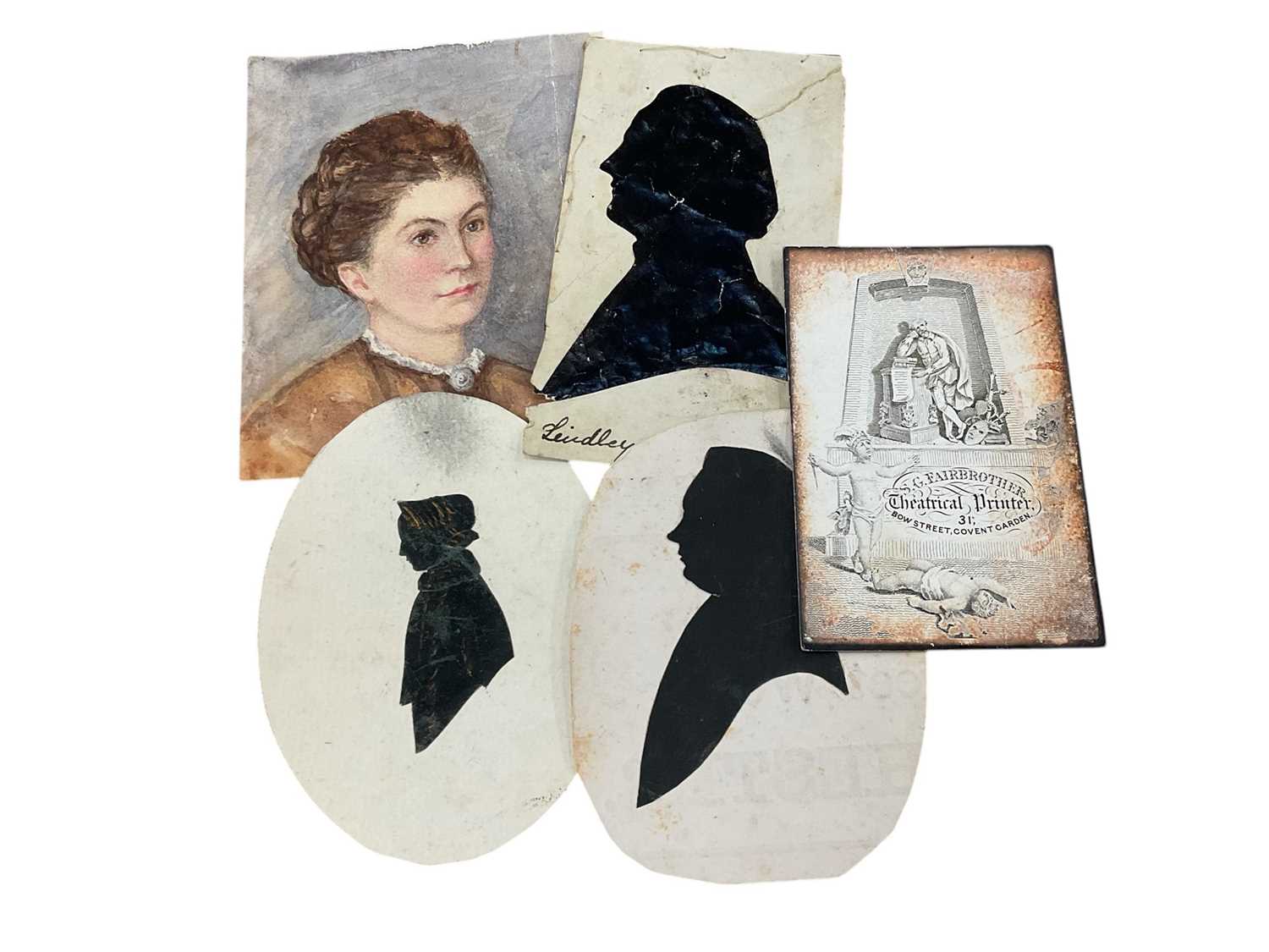 Lot 1510 - Group of 19th century silhouette portraits and similar