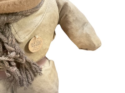 Lot 815 - Scarce original First World War Bruce Bairnsfather 'Ole Bill' mascot / doll, the straw filled doll with original sewn on paper tag 'reg. no. 662457 Ole Bill Mascot, Made in England', 36cm in ove...