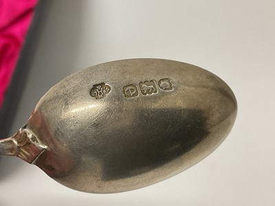 Lot 85 - Cased set of late Victorian silver teaspoons, in original fitted case, retailed by Mappin and Webb