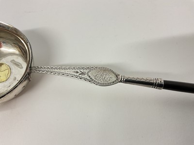 Lot 46 - George III silver toddy ladle with whalebone handle