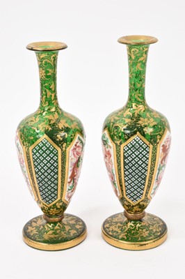 Lot 68 - Pair of 19th century Bohemian overlaid glass vases