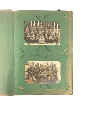 Lot 839 - First World War Imperial German military Postcard album containing 22 postcards of groups of German Soldiers, some dated 1916